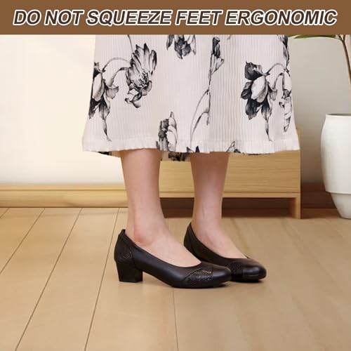 Image of Women's Orthopedic Loafers Comfortable Low Heel Slip On Dress Shoes with Arch Support for All Day Comfort