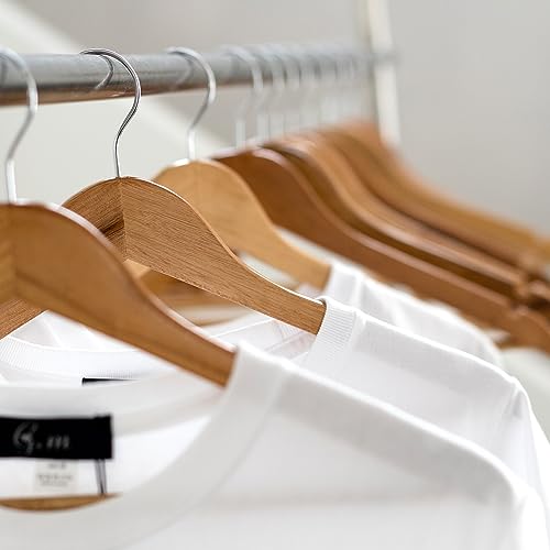 msc K-ONE 20 x Wooden Coat Clothes Hanger Garment Wood Wardrobe Hanger - Image 6