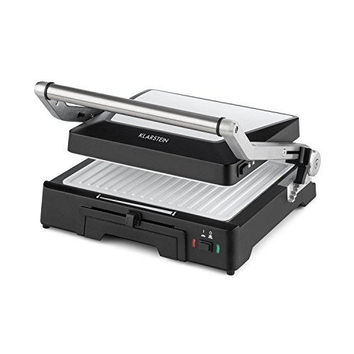 Klarstein Burgermeister - contactgrill, paninimaker, tafelgrill, 3-in-1, 2000W, 5 vergrendelingsniveaus, traploos… - Afbeelding 8