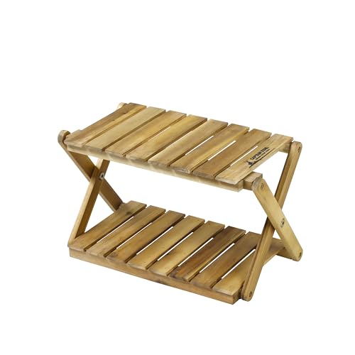 Captain Stag UP-2722 CS Classics Wooden Rack, Storage Shelf, Wooden 2-Tier Rack, Move Rack, Mini, Width 13.0 inches (330 mm), Height 2nd Floor Adjustable