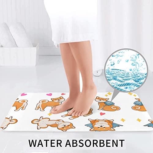 Cute Shiba Inu Dog Print Rug Mats Pads Badematte Badteppich Set 3 Stück + Konturteppich + Toilettendeckelbezug – Bild 7