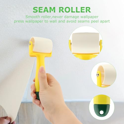 Ninefox 22364126 Wallpaper Smoothing Tool Kit, Wallpaper Smoothing Brush, Seam Roller, Wallpaper Brush For Wallpaper Hanging, For Peel And Stick, Contact Paper, Vinyl, Window Film Application Kit thumb #3
