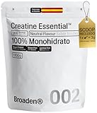 BROADEN® 1,1kg Creatina Monohidrata en Polvo Sin Sabor con 133 Dosis | 100% Monohidrato de Creatina | Incluye Dosificador | Sin Añadidos | Sin OMG, Vegano, Sin Gluten. (1,1 Kilos, Sin sabor)