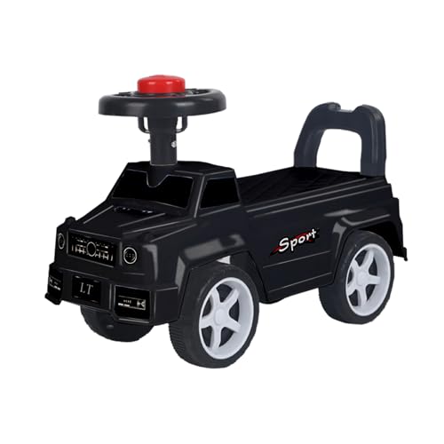 Voiture à Pédales Véhicule d'apprentissage à Pied pour Enfants Voiture à Pousser Véhicule à roulettes Voiture à Pied Tout-Petits, 48 x 22 x 34 cm, 12-36 Mois (Noir)