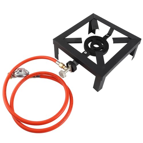 IMEISH Gasherd 8000W Gusseisen Brenner mit Gaskochring Gro&szlig;er GPL Herd Outdoor Rahmen Eisen Tragbarer Herd mit Feuersteuerung