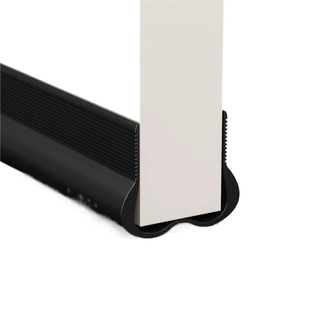 Flexible Door Bottom Sealing Strip, Soundproof Weather Stripping Draft Stopper Tape, Noise Insulation for Home Kitchen Bathroom(Black)