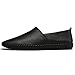 LUODENGLANG Men's Genuine Leather Loafer Shoes Slip On Soft Breathable Handmade Stitching Fashion Casual Shoes Lightweight Driving Dress Shoe Black 9.5 M43