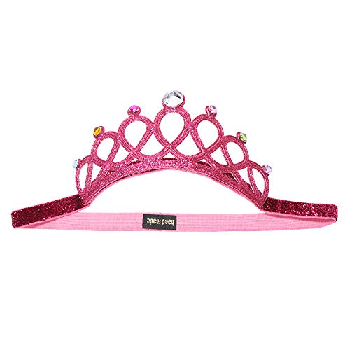 Asphinien Tiara de cabeça com lantejoulas brilhantes para bebês meninas com glitter, faixa de cabeça