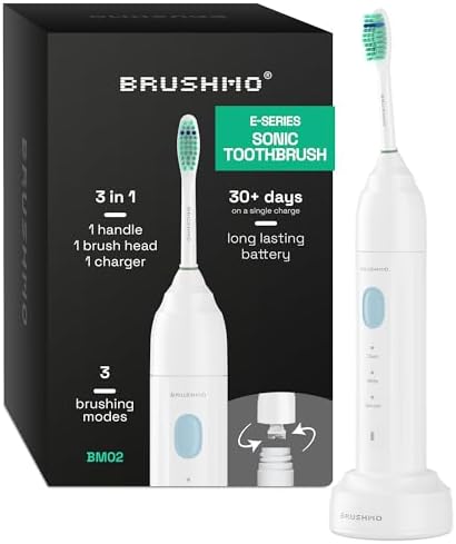 Brushmo e-Series Electric Sonic Toothbrush - Rechargeable Screw-O...