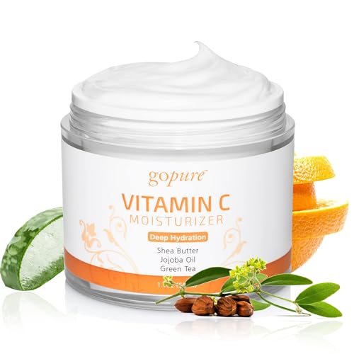 goPure Vitamin C Day Moisturizer - Anti-Aging Vitamin C Face Cream for More Radiant-Looking Complexion, Made with Hydrating Shea Butter and Jojoba Oil and Antioxidant Green Tea - 1.7 fl oz