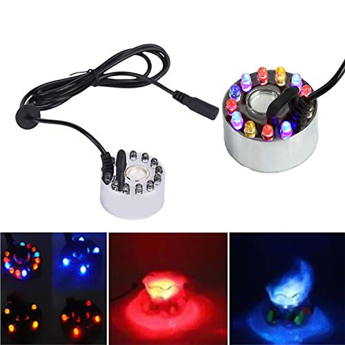 TPSKY 12 LED Light Ultrasonic Mist Maker Fogger, Water Fountain Pond Indoor Outdoor Underwater Lights,for Inndoor Outdoor Garden Fountain Accessories - Thumbnail 3