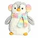 Aurora® Festive Pompom Penguin™ Pompom Muffs & Scarf™ Stuffed Animal - Vibrant Companions for Warm Cuddles - Perfect for Holiday Decorations or Gifts - Rainbow 9 Inches
