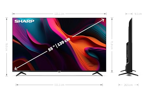 SHARP 55GL4260E Google TV 139 cm (55 Zoll) 4K Ultra HD Google TV (Smart TV ohne Rahmen, Dolby Atmos, Dolby Vision, HDMI 2.1 mit eARC) – Bild 7