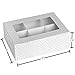 Hammont Window Box with Six Sections - 6 Pack - 7”x5”x2.5” - Silver Colored Versatile Bakery Boxes Perfect for sharing Snacks and Cookies | 6 Insert Sections Gift Boxes