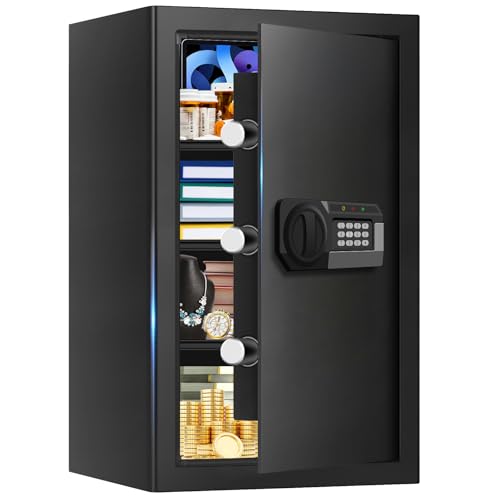 5.2 Cuft Large Home Safes Water and Fireproof, Fire Proof Safe for Home Use with Removable Shelves,...