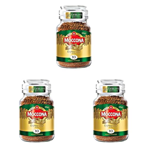 Image of Moccona Espresso Instant Coffee 100g | Imported Coffee | Premium Arabica & Robusta Blend | Freeze-Dried | Bold & Strong Flavor (Pack of 3)