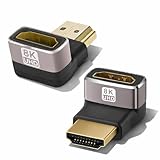 Cyberguys! 2Pack HDMI 90 Degree Adapter, 90 & 270 Right Angle HDMI Coupler, 8K@60Hz, 4K@120Hz, 3D Support, HDMI 2.1 Compatible, 24K Gold Plated, Compact & Durable