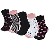 Briyat Calzini da Donna 5 Paia Multicolori in Cotone Graziosi Calze Donna con Righe e Motivi in Diversi Colori