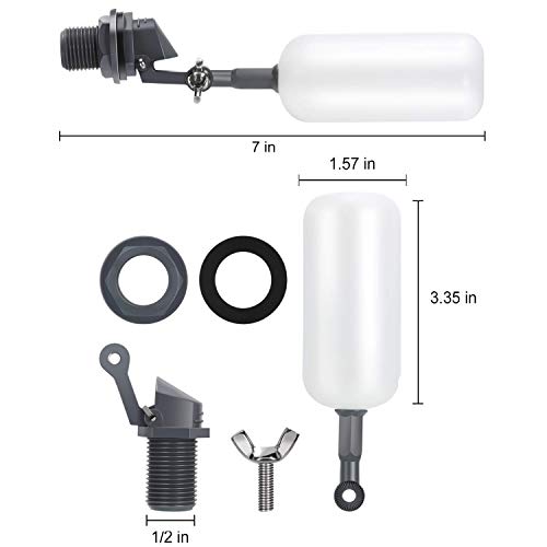 Ioffersuper 3 Pcs Stable Float Ball Valve Shut Off 1/2" Automatic Fill Feed Humidifier Tank Water
