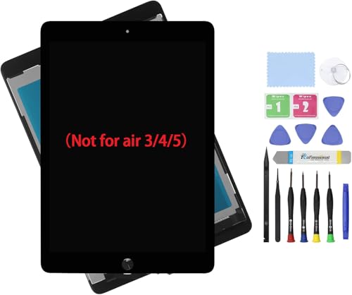 ARUISIFX 9.7' Screen Replacement for iPad air 2 2nd Generation A1567 A1566 Display LCD Assembly with Glass Touch + Digitizer + Repair Kit (Black) （Not for air 3/4/5）
