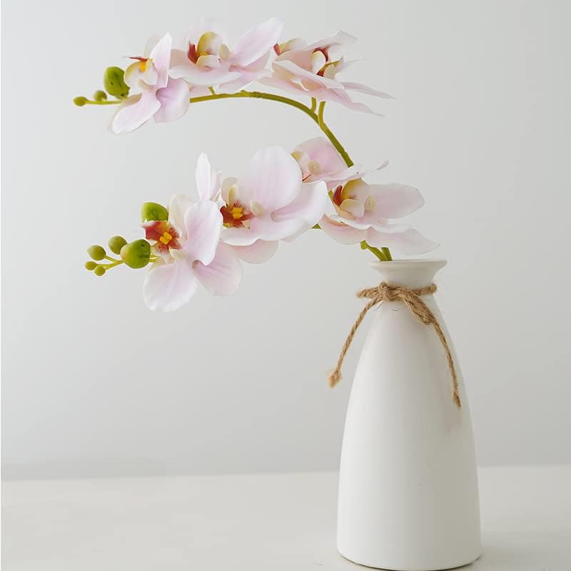 Miniatura 5 de CLoxks Phalaenopsis - 4 tallos de orquídea artificiales de látex de tacto real de 17.7 pulgadas, ramas de orquídea sintética con 5 flores grandes