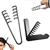 Texture Comb, Voluminous Wide Toothed Hair Comb,Travel Folding Design, Wide & Fine-Toothed Dual-Purpose SetBangs Seam Grooming Accessory for Women Men, ABS plastic with textured grip(1 SET)