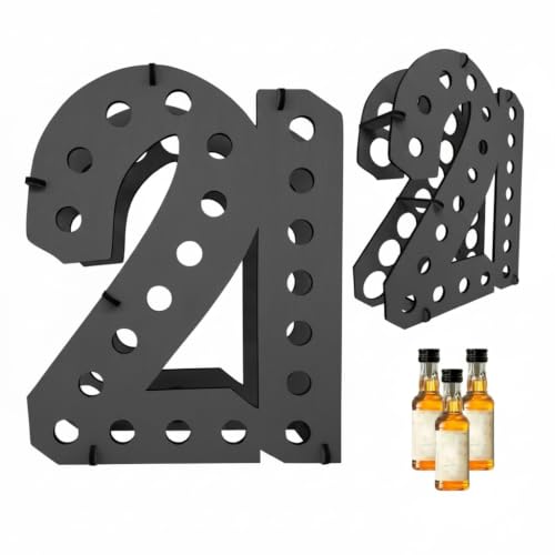 Image of Lumber Reveal USA | Black 21 Shot Bottle Holder | 21st Birthday Decorations | Unique 21st Birthday Gifts | Holds 21 Shooter Bottles | 4 Colors Available | Assembled