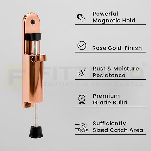 Image of Rose Gold Kick Down Door Stopper Zinc Alloy Pack of 2