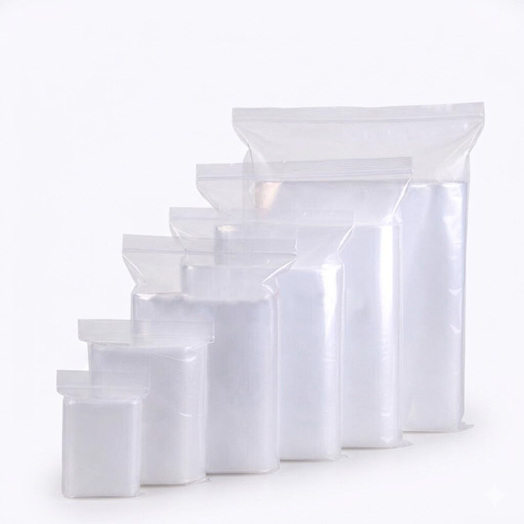 Venuscello® 200 x Grip Seal Bags 2.25 x 2.25 Inch Clear Resealable Plastic Zip Lock Poly Bags for Food Storage Candy Screws Packaging & Small Parts