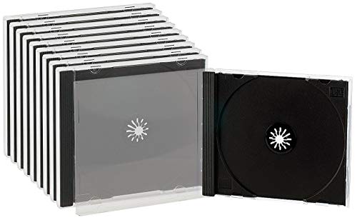 PEARL Custodie supporti vergini per PC - doppie custodie per CD: Portagioie doppio CD in set da 10, vassoio nero (jewel case per, custodia slim, scatola)