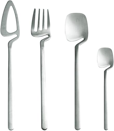 Juego de cubiertos de 72 piezas para 18 cubiertos únicos, juego de vajilla moderna de acero inoxidable para cocina, reuniones familiares y uso