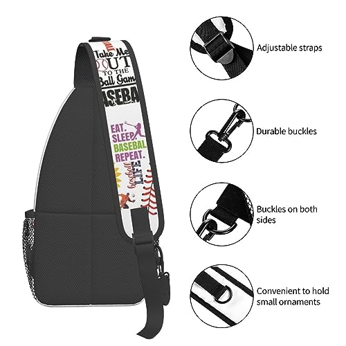 Image of Baseball Sling Backpack - Crossbody Shoulder Bag for Men & Women