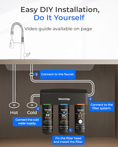 Image of Waterdrop TSA 8 Layer Under Sink Water Filter System, Under Sink Water Filtration System, Reduces PFAS, PFOA /PFOS, Fluoride, Chlorine, Bad Taste & Odor, NSF /ANSI 42 Certified, Direct Connect to Faucet
