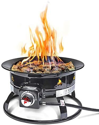 Outland Living Portable Propane Fire Pit, 19-inch, 58,000 BTU Smokeless Gas Firebowl | Perfect for Camping, Patio, Backyard, Tailgating, Deck, RV| Black 823 Standard