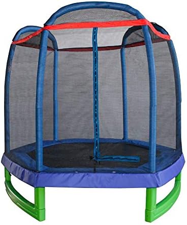 Botabee 7 Foot Kids Trampoline with Safety Enclosure, Spring Pad, Sturdy Wide Base for Indoor or Outdoor Use