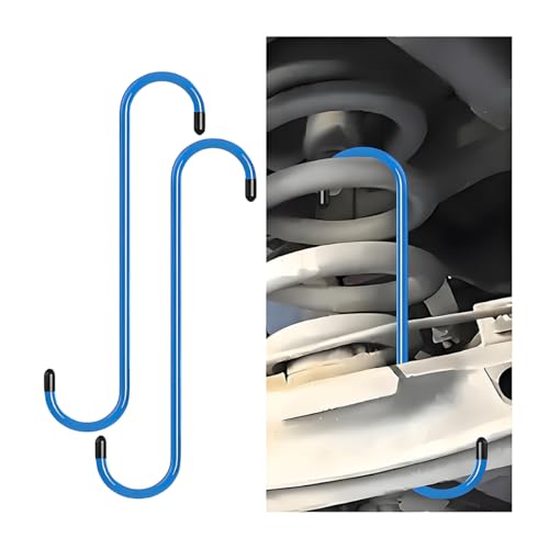 Ywdiml Car Brake Caliper Hanger Hooks, 2PCS Durable Vehicle Brake Caliper Tool with Rubber Tips, Automotive Braking Bearing Axle Suspension Work Accessories, Universal for Sedan RV Truck (Blue)