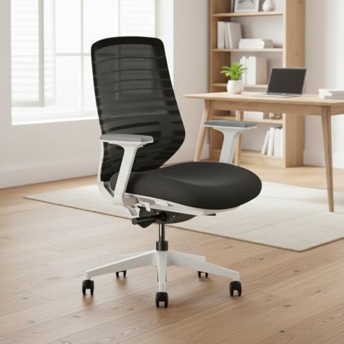 Image of Model 11 Ergonomic Chair | Italian Donati Tilt, Breathable Mesh, Seat Depth, Lumbar & Tension Adjustment | Adjustable Armrests & WFH Chair | Contrast | Nylon | 7-Year Warranty