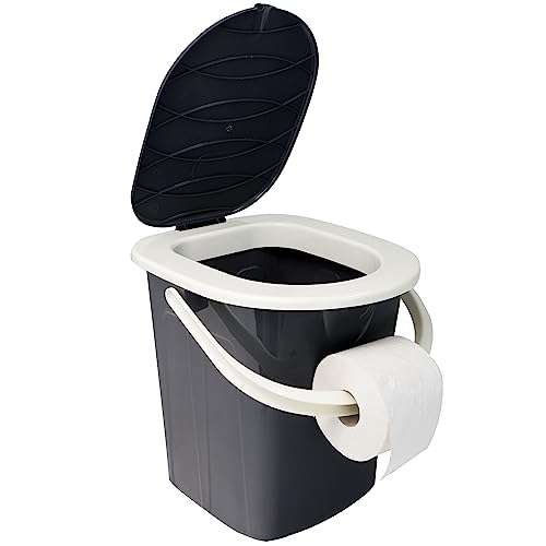 Camping Eimertoilette mit Deckel und Sitzbrille - bis 120kg belastbar - Sitzhöhe 35cm Toiletteneimer Campingtoilette ohne Chemie WC Hygieneeimer Gartentoilette Pool Baustelle Wohnmobil mobile Toilette – Bild 5