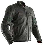 Café-Racer-Stil. RST IOM TT Hillberry Motorradjacke, Leder, Grün, Größe UK48, EU58, 2XL