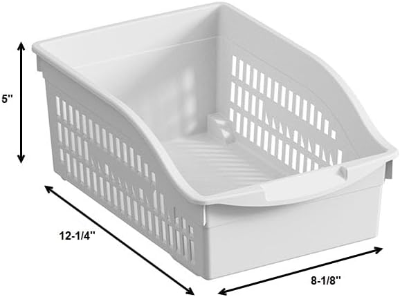 Miniatura 2 de NEPA Market Contenedores de plástico blanco ventilados  organizadores de almacenamiento, cestas de despensa, contenedores para estantes, organizador