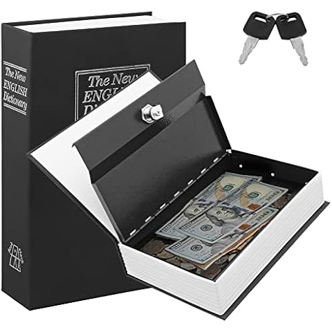 KYODOLED Metal Book Safe with Key Lock Cover