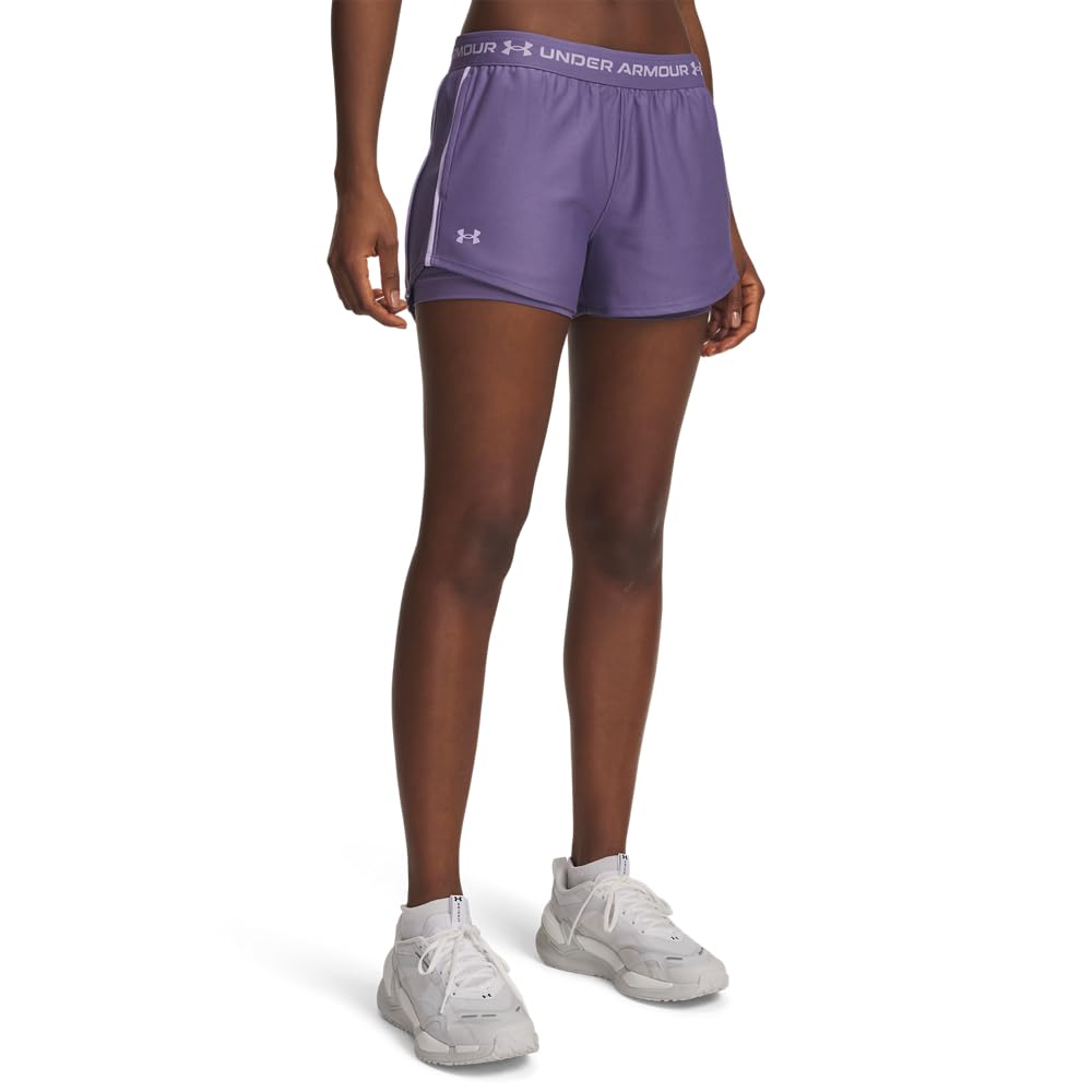 Under Armour Womens 2 in 1 Shorts Women Purple Luxe 8