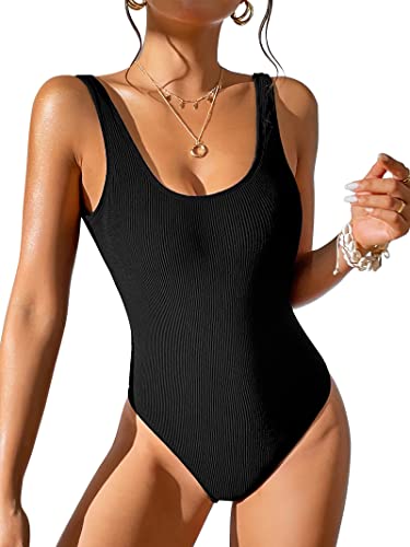 Women's Retro 80s/90s Inspired High Cut Low Back One Piece Swimwear Bathing Suits