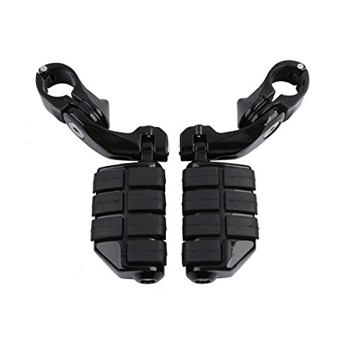 TCMT Short Highway Foot Pegs Motorcycle Footpeg Footrest Bracket Set Fits For Harley Touring Road King Street Glide Road Glide Electra Glide Softail Sportster Dyna with 1.25