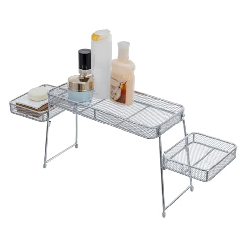 MyGift Chrome Plated Metal Over the Sink Organizer Shelf Rack, 3 Tiered Bathroom or Kitchen Sink Storage Display Caddy