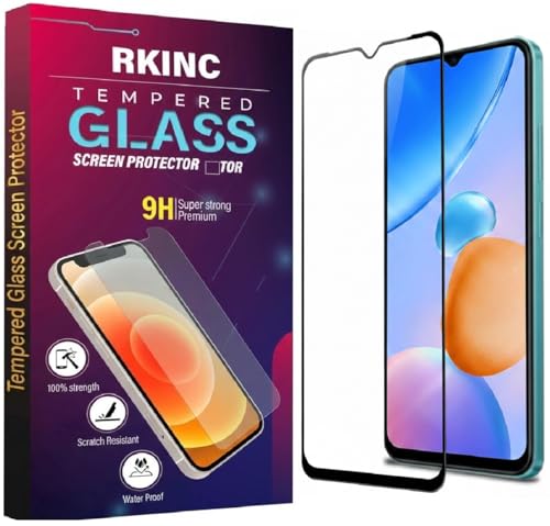 Image of RKINC Tempered Glass for Redmi 11 Prime (6.58 Inch) Military Grade Gorilla Screen Guard Protector | With Installation Kit | Edge to Edge Coverage | Black