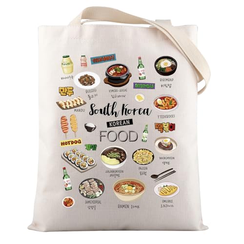 VAMSII South Korea Travel Souvenir South Korean Food Tote Bag Korea Lovers Gifts Bachelorette Trip...