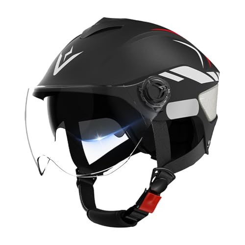 Roller Helm JetHelm Mopedhelm Herren Und Damen Jethelm Mit Doppelvisier Motorradhelm Mit Visier Scooter Helm Atmungsaktiv Mopedhelm Für Herren Damen,54-61cm Roller Helm JetHelm Mopedhelm Herren Und Damen Jethelm Mit Doppelvisier Motorradhelm Mit Visier Scooter Helm Atmungsaktiv Mopedhelm Für Herren Damen,54-61cm