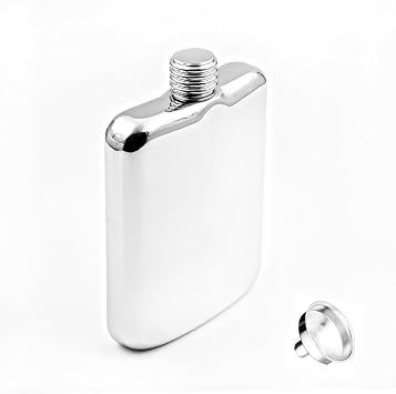 6oz Hip Flask Square Shape 18/8 Stainless Steel Mirror Finishing with a Funnel-YM116