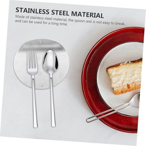 HOUDERCO ステンレス製スプーンレスト キッチン用調理器具置き 小型属製ソース皿兼用 コンパクト設計 食器収納に